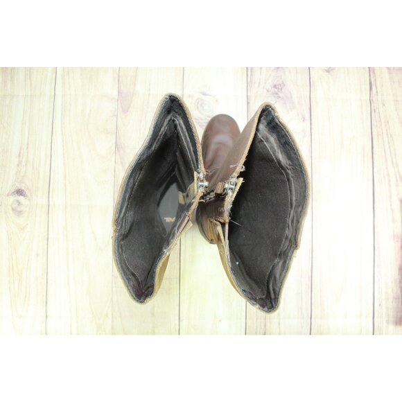 Teva De La Vina Dos Tall Casual Boots Waterproof Leather Bison Size 6 - Picture 8 of 10